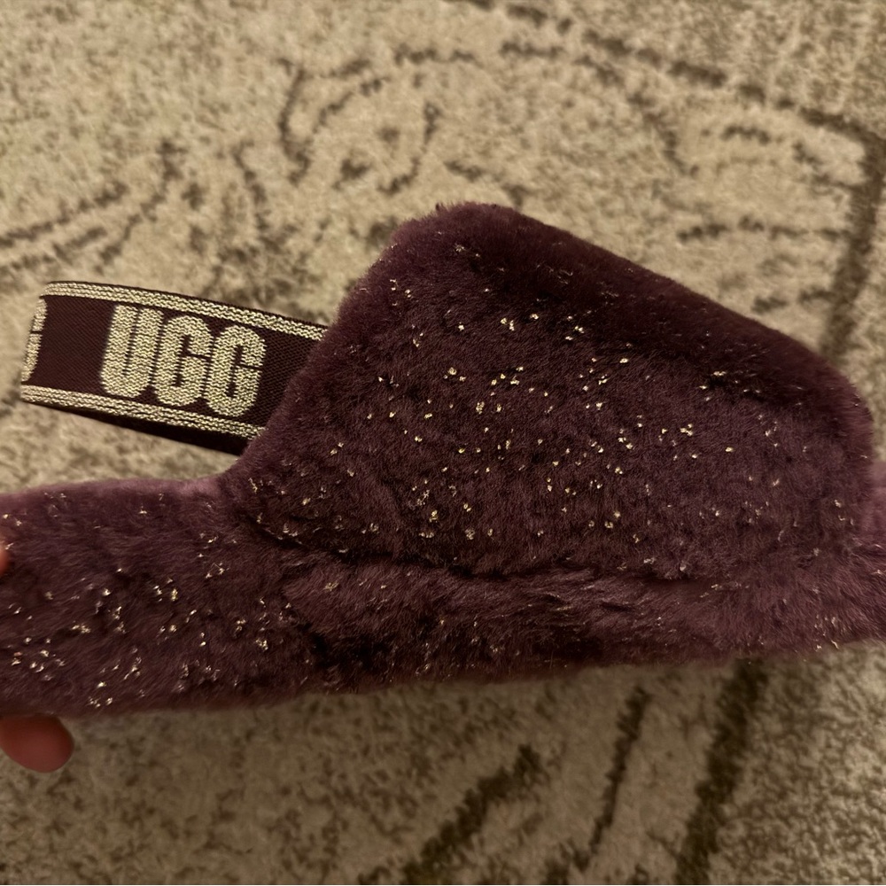 UGG Women's Purple Fuzzy Slippers